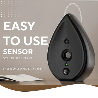 Compact ultrasonic anti-barking device with built-in sound sensor and indicator light.